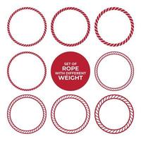 set of rope with different weight and offset for nautical logo vector