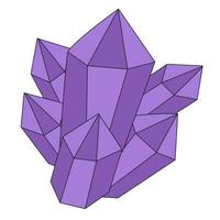 Witch Crystals. Purple crystals illustration. Doodles crystals icon. vector