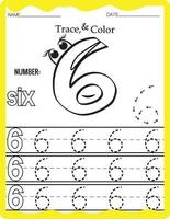 Handwriting pages for writing numbers Learning numbers, Numbers tracing worksheet for kindergarten. vector