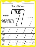 Handwriting pages for writing numbers Learning numbers, Numbers tracing worksheet for kindergarten. vector