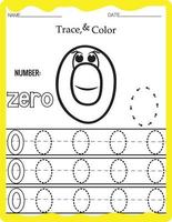 Handwriting pages for writing numbers Learning numbers, Numbers tracing worksheet for kindergarten. vector