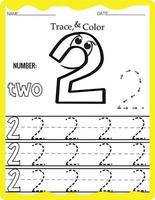 Handwriting pages for writing numbers Learning numbers, Numbers tracing worksheet for kindergarten. vector