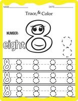 Handwriting pages for writing numbers Learning numbers, Numbers tracing worksheet for kindergarten. vector