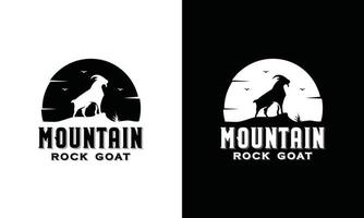 majestic mountain rock goat standing silhouette vector