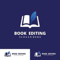 minimalist logo for book editing enthusiasm vector