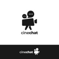 modern logo for cinema conversation or podcast industries vector