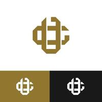 Minimalist and luxurious DG initial logo vector