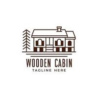 minimalist brown wooden cabin real estate vector