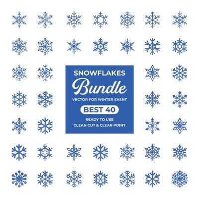 bundles of snowflakes vector clean cut ready to use