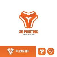 3d printing company logo template with app icon vector