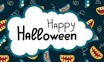 Happy Halloween. Halloween vector illustration with halloween mouth, and halloween elements.
