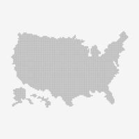 United states map made from dot pattern, halftone America map.eps vector