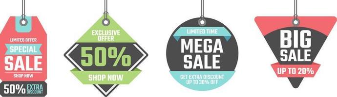 Sale discount promotion offer shopping banner label flag template symbol vector.eps vector