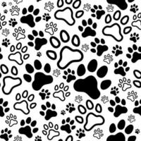 patrón vectorial sin costuras con huellas de gato o perro. se puede utilizar para papel tapiz, fondo de página web, texturas superficiales. vector