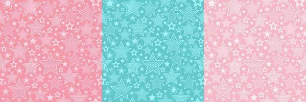 Various stars pattern doodle collection vector seamless pattern.eps