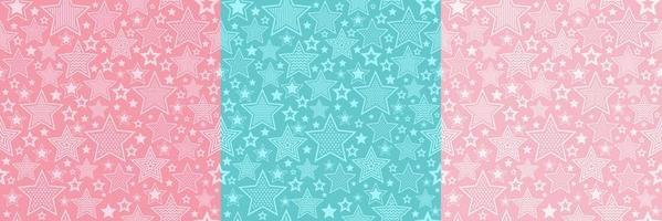 Various stars pattern doodle collection vector seamless pattern.eps