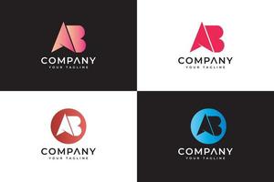 Modern letter ab logo template vector