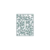 Simple Letter J Logo in Floral Ornament Initial Design Concept vector