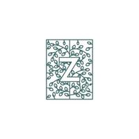 Simple Letter Z Logo in Floral Ornament Initial Design Concept vector