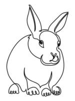 One line art rabbit, animal rabbit symbol of the year or easter mascot vector