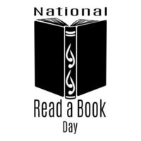 National Read a Book Day, silhouette of a book for a thematic postcard or banner vector