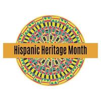 Hispanic Heritage Month, bright mandala for poster or banner vector