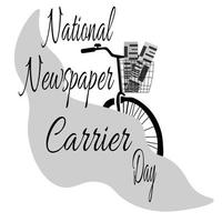 National Newspaper Carrier Day, newspaper delivery bike silhouette vector