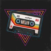 Hand drawn retro vintage music cassette isolated audiotapes audio music media and record vector