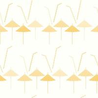 Abstract summer pattern with an image of cocktail accessories in monochrome sand shades. vector