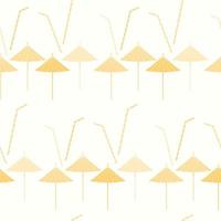 Abstract summer pattern with an image of cocktail accessories in monochrome sand shades. vector