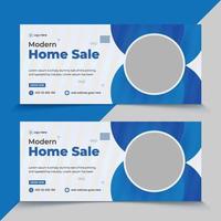 Real Estate Home sale web cover banner vector