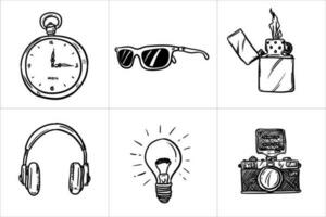 Some kinds of simply doodle icon vector