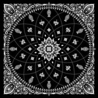 Simply Bandana decorated with white geometric ornament lines that can be applied to fabrics of various colors vector