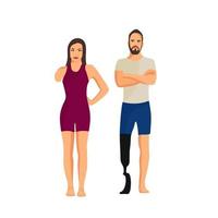 People with disabilities. Disabled people. Vector cartoon flat illustration.