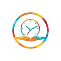 Study time vector logo design. Book with clock icon design.