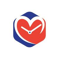 diseño de logotipo de vector de tiempo de amor. icono de vector de San Valentín y relación.