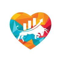 Financial bull logo design. Trade Bull Chart, finance logo. vector