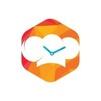 Cooking time vector logo design. Food time logo. Alarm clock and Cook management logo concept.