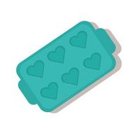 forma de cupcake con sombra. ilustración vectorial con formulario en blanco para unos cupcakes en forma de corazón. perfecto para un logotipo o icono para una tienda de utensilios de cocina o una pastelería vector