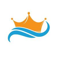 Wave king vector logo design.