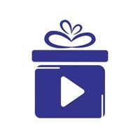 Gift video logo template design. vector