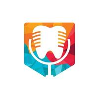 Dental podcast vector logo design template.