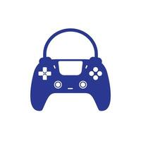 Game shop vector logo. design. Shopping bag combination joystick icon vector design.