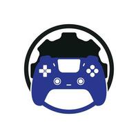 Video game repair vector logo design template. Gamepad with gear icon vector design.