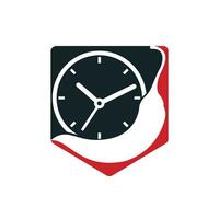 plantilla de diseño de logotipo de vector de tiempo picante. chile con diseño de vector de icono de reloj