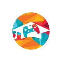 Game education vector logo design. Game console with graduation cap icon design.