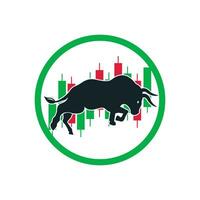 Financial bull logo design. Trade Bull Chart, finance logo. vector