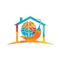 plantilla de diseño de logotipo de vector de cerebro de Chile. concepto de diseño de logotipo de inteligencia picante.