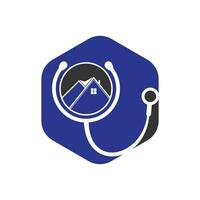 diseño del logotipo del vector del hogar del médico. concepto de logotipo vectorial médico de la casa.