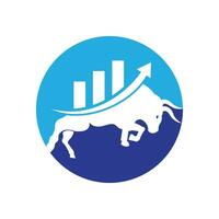 Financial bull logo design. Trade Bull Chart, finance logo. vector